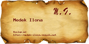 Medek Ilona névjegykártya